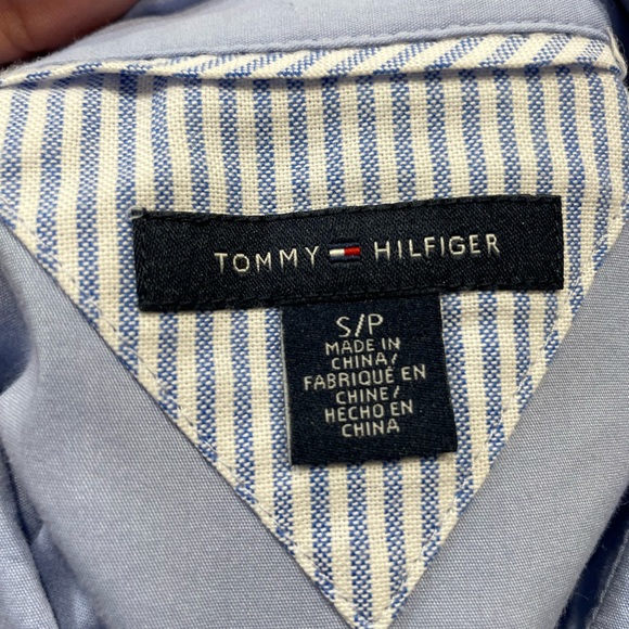 TOMMY HILFIGER WOMAN LIGHT BLUE  LONG SLEEVES SHIRT pleated neckline SIZE S/P - Picture 8 of 13